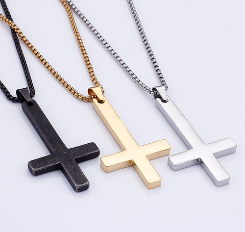 Stainless Steel Inverted Cross Pendant 