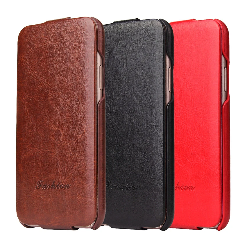 Vertical Flip Case PU Leather Pouch Cover for iPhone 16e/15/14/13/12/11 XR SE 8 - Image 2 of 4