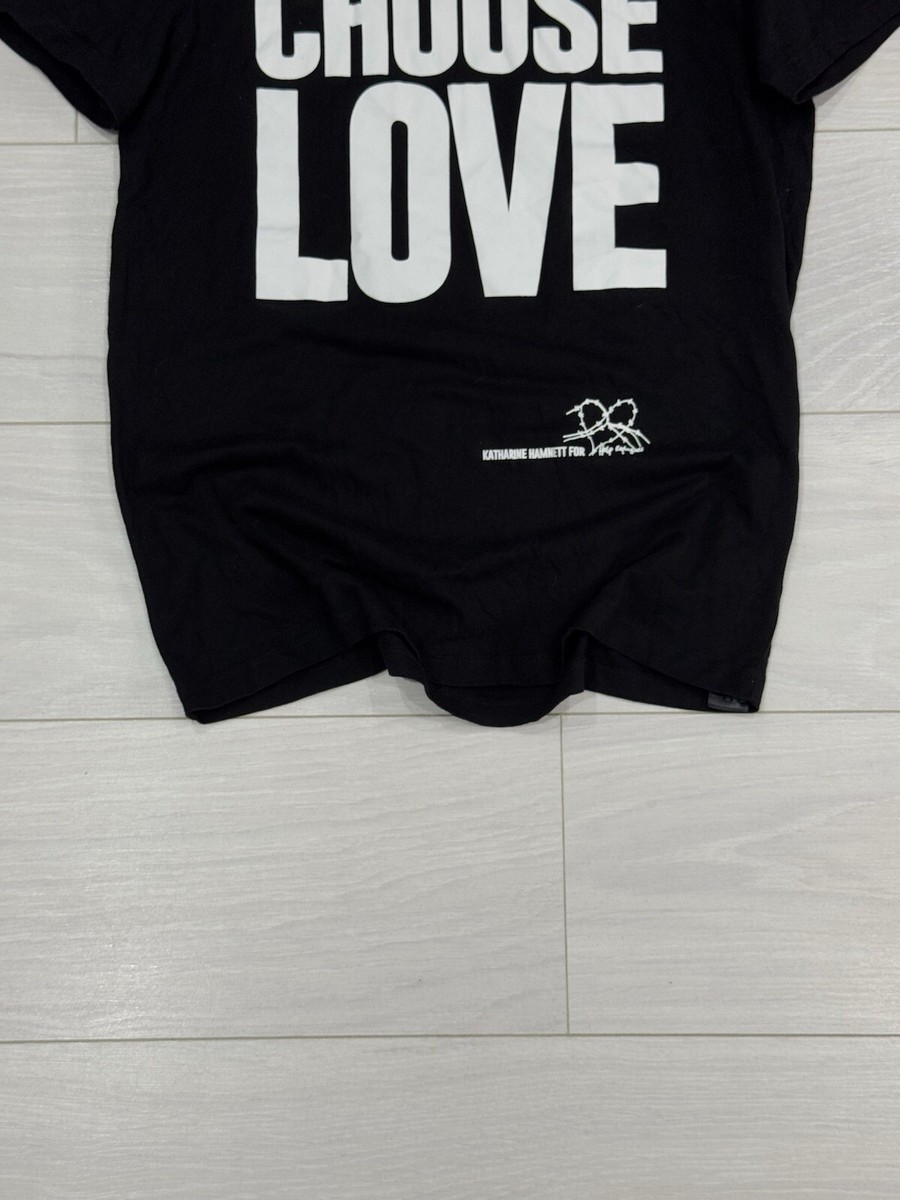 90s Katharine Hamnett Tシャツ ヘンリーネック Y2K Katharine Hamnett London “Choose Love” Avant Garde Y2K Glam