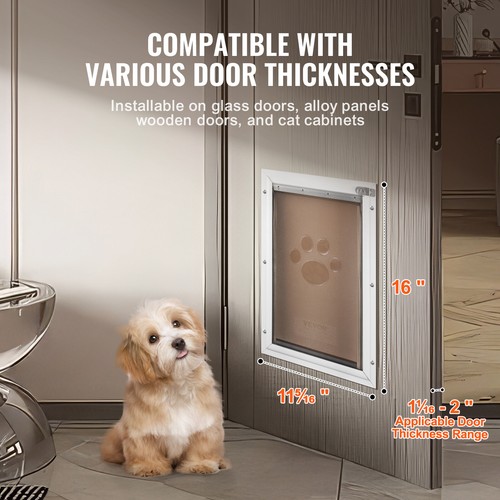 VEVOR Haustierklappe Katzenklappe Hundeklappe Magnetklappensystem Aluminium M - Foto 4 di 12