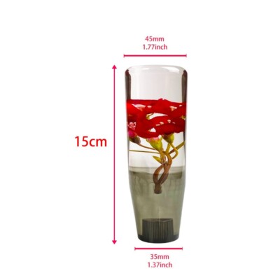 1Pcs Universal JDM Racing Clear Crystal Real Flowers Shift Knob