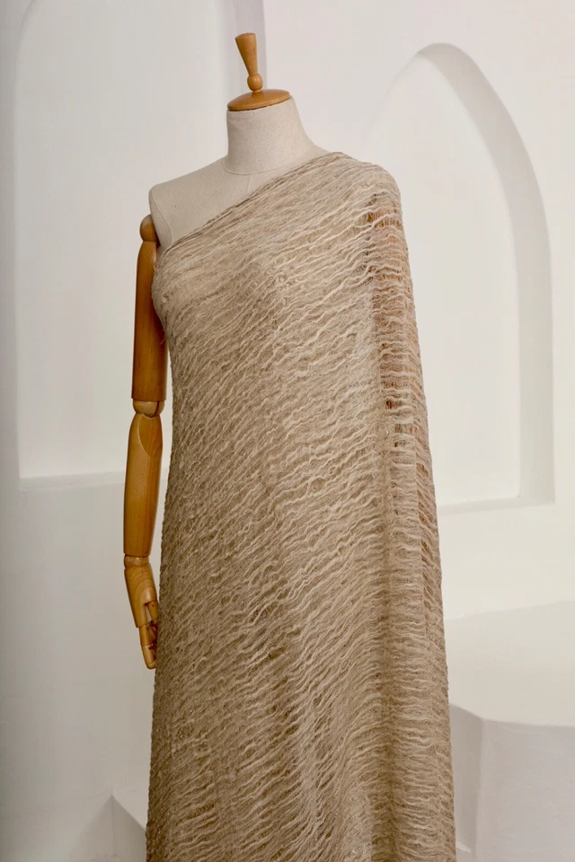 Linen Fabric By 2 Meters, Organic Cotton Fabric, Textured Handloom Semi-Sheer - Image 2 of 4