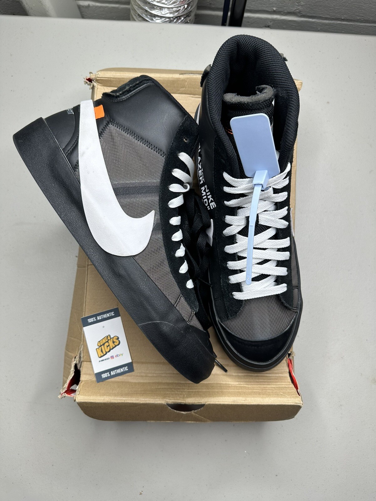 OFF WHITE X NIKE Nike Blazer Mid x BIANCO SPORCO ""Grim Reapers"" taglia 11 5 2018 indossate poche volte