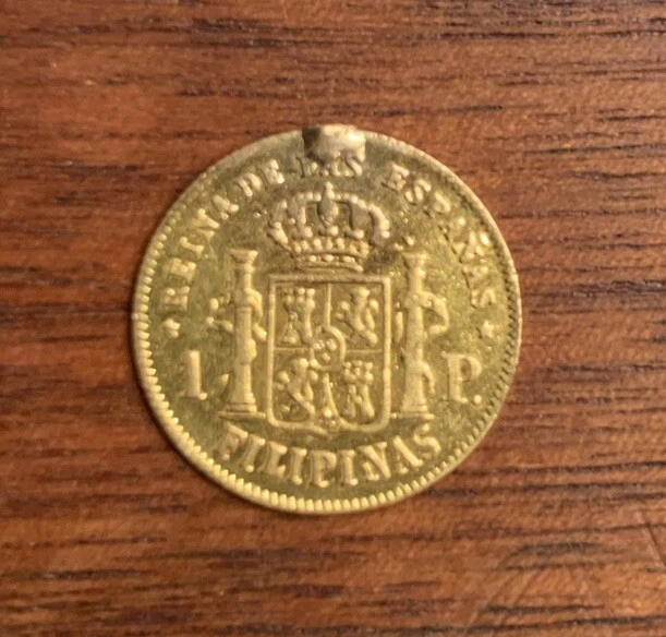 Philippines Filipinas 1866 1 Peso Gold Coin Low Mintage & 1867 10 cent Isabella - Image 4 of 4