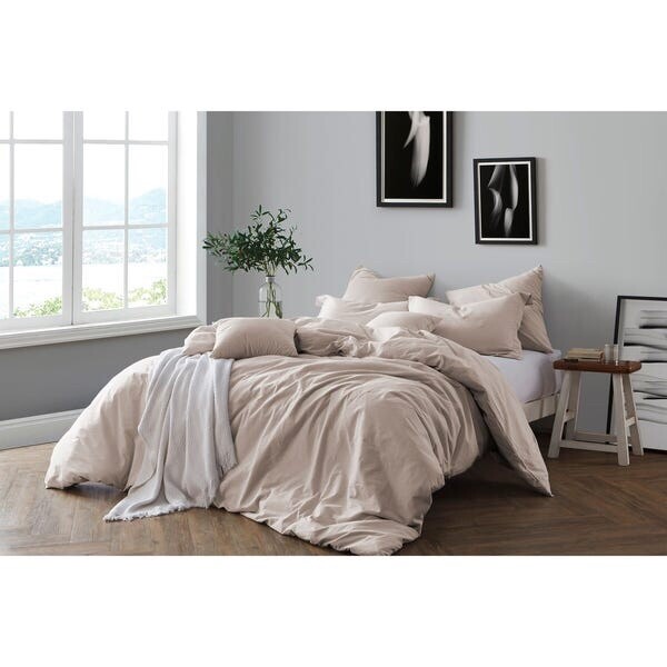 Tahari Textured Duvet Cover And Sham Set Geometric Fringe
