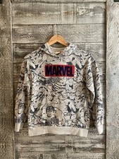 Marvel Hoodie Gray Sweatshirt Boys Size Large 10-11 Good Condition