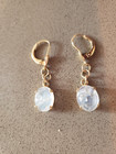 Victorian 14kt moonstone man in the moon dangle earrings — photo 2