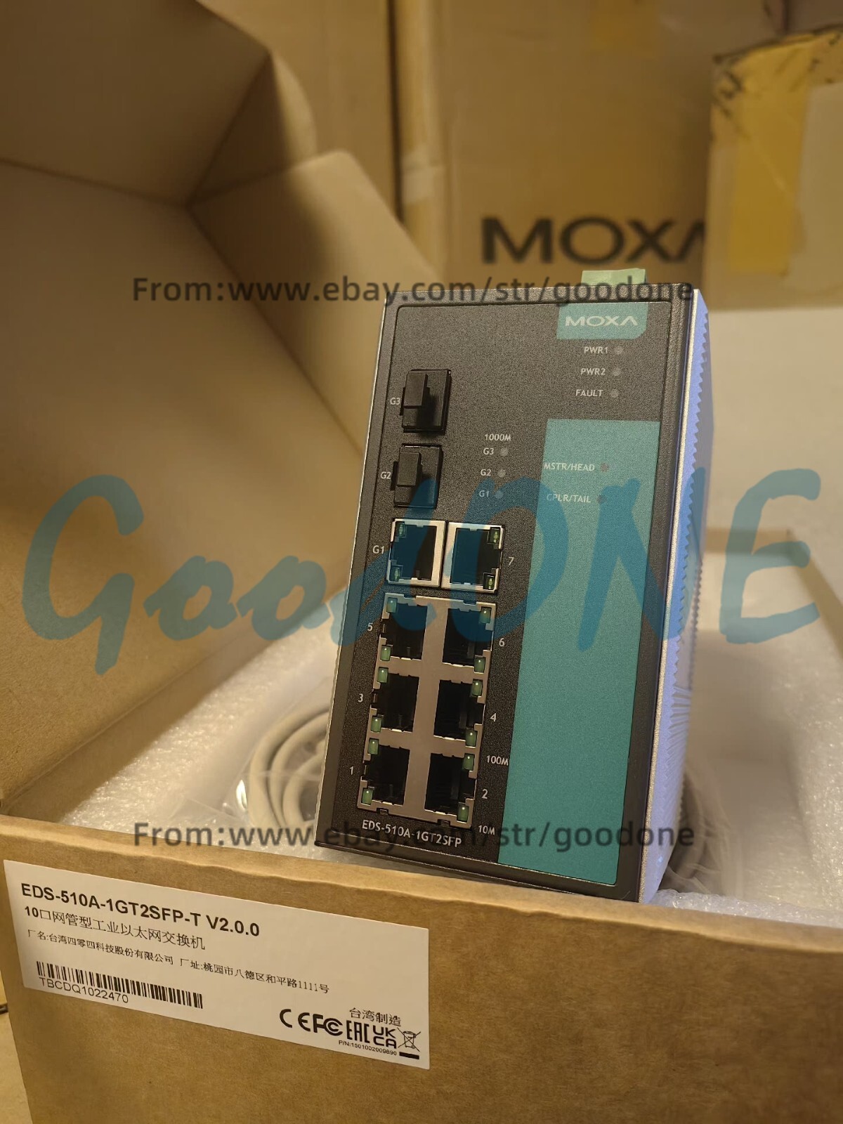 1PC New MOXA EDS-510A-1GT2SFP-T ETHER DEVICE SWITCH