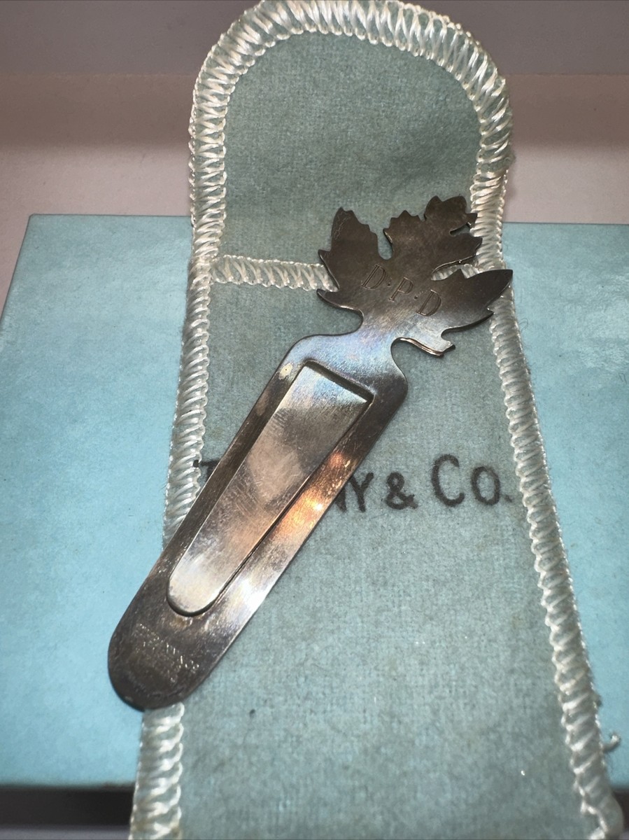 Tiffany Sterling Silver Maple Leaf Bookmark/page Engraved