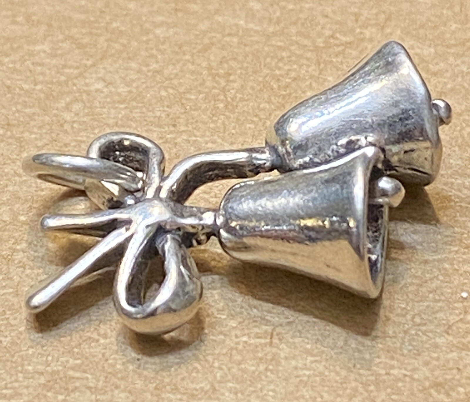 Two Bells with Bow 925 Solid Sterling Silver Char… - image 7