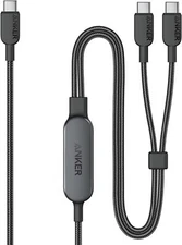 Anker 2-in-1 USB C to USB C Cable 140W Max Fast Charging 4ft Braided Nylon Cord