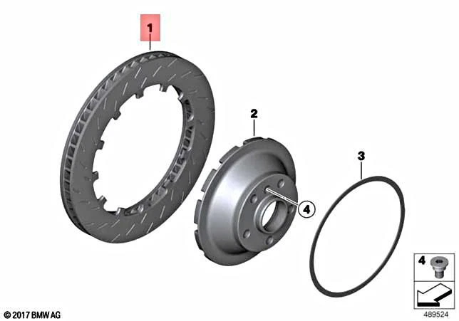 Genuine BMW MOS M235i Racing Coupe BRAKE DISK LEFT 372X32 MM 