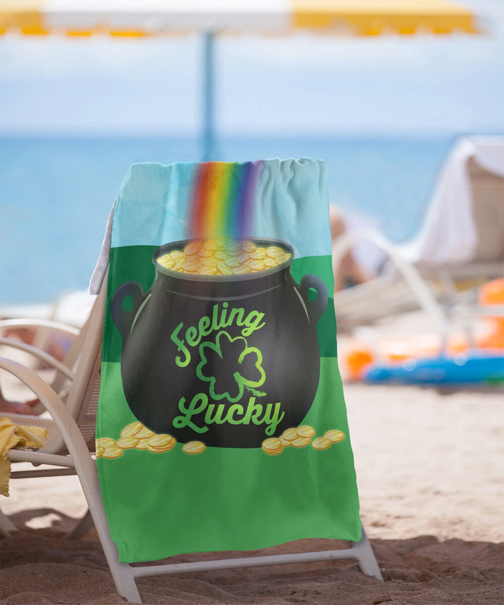 30"x60" St. Patrick's Day Feeling Lucky Beach Towel Lightweight Microfiber Bath