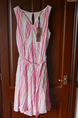 Phase Eight Samantha Stripe Dress, Ivory/Multi, Size 12 Or 16, Fully Lined, BNWT