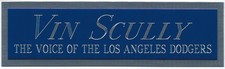 VIN SCULLY DODGERS NAMEPLATE Signed AUTOGRAPHED BASEBALL-JERSEY-BAT-PHOTO-BOOK