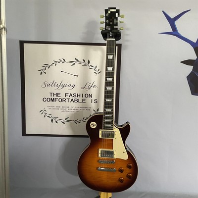 LP Standard Electric Guitar Sunburst Body 2H Pickup Flame Maple Top Chrome Parts