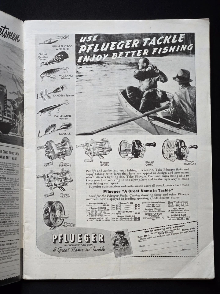 HUNTING AND FISHING MARCH 1939 MAGAZINE VTG RARE AD SPORTS SPORTSMAN - Image 3 of 4