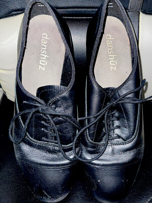 DANSHUZ MENS OXFORD BLACK ALL LEATHER LACE UP DANCE SHOES  display picture 1