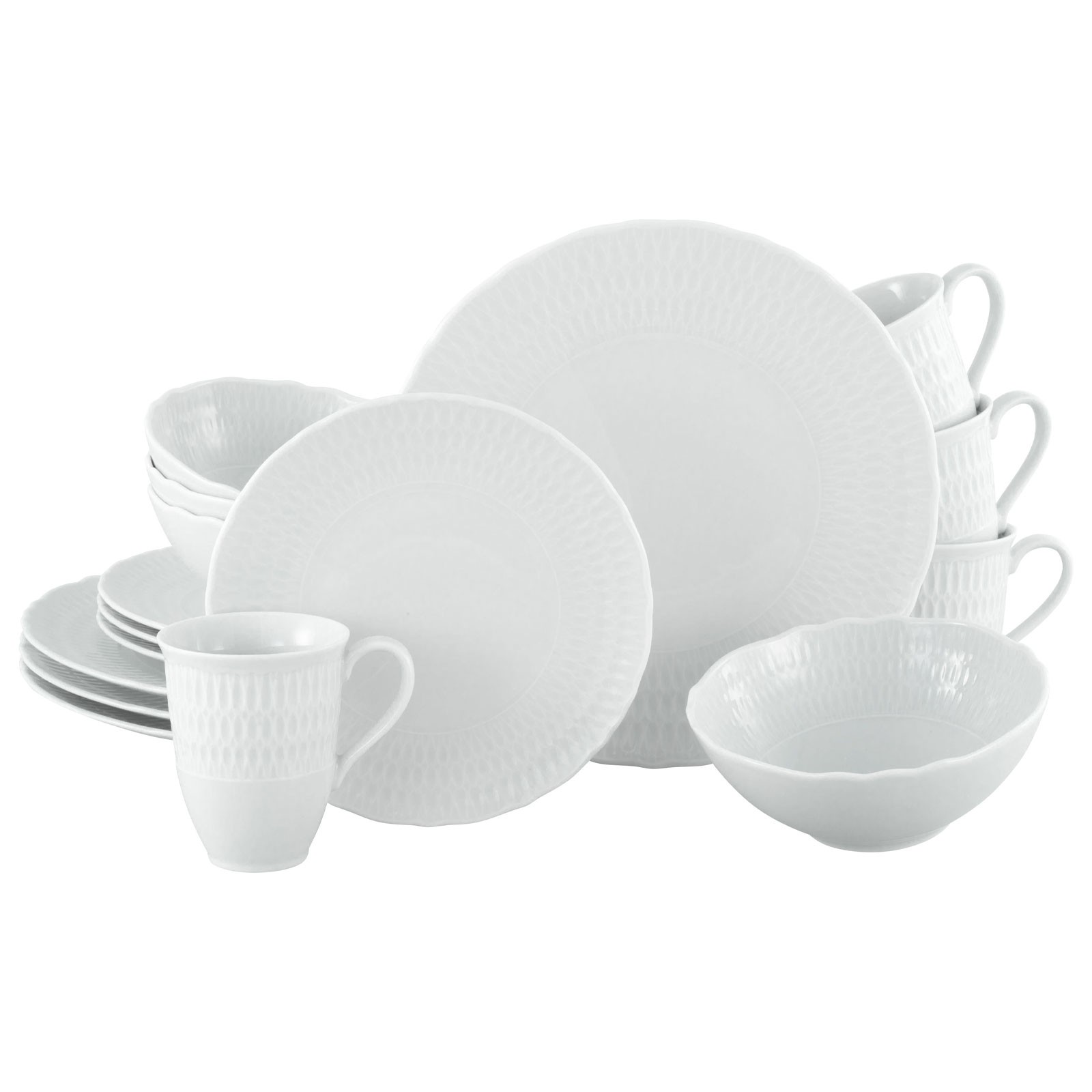 CreaTable 33089 Sofia White 16-tlg Geschirrset Kombiservice Geschirr 4 Personen 29090₽