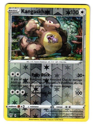 Kangaskhan 133/189 Rare Darkness Ablaze Pokemon Reverse Holo LP-MP