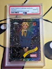 2025 TOPPS CHROME MARVEL SPIDER WEB REFRACTOR #67 CALICO /399 PSA 10 POP 1