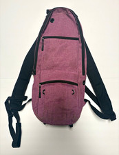 Hiking Purple Sling Backpack Crossbody Daypack, Zip Closure, Adjustable Straps