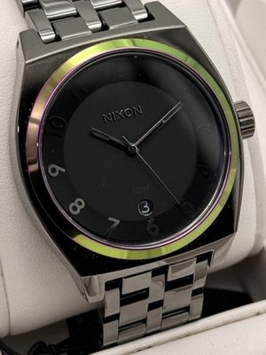 Nixon Monopoly Herrenuhr A325 Edelstahl Gunmetal Multi Quarz Datum 100M