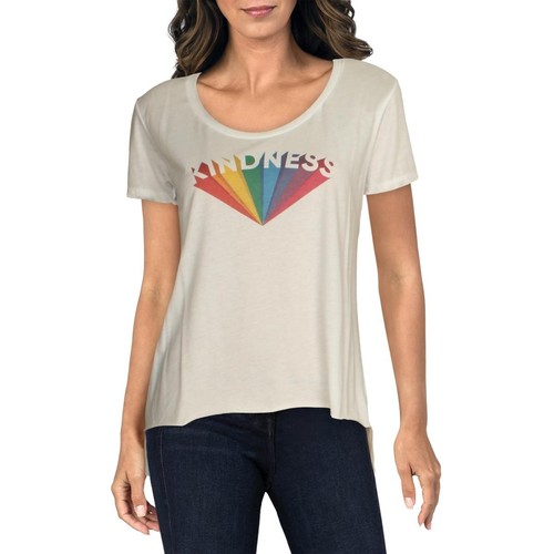 Girl Dangerous Womens Kindness White Graphic Boatneck T-Shirt Top S BHFO 0301 - Picture 1 of 1
