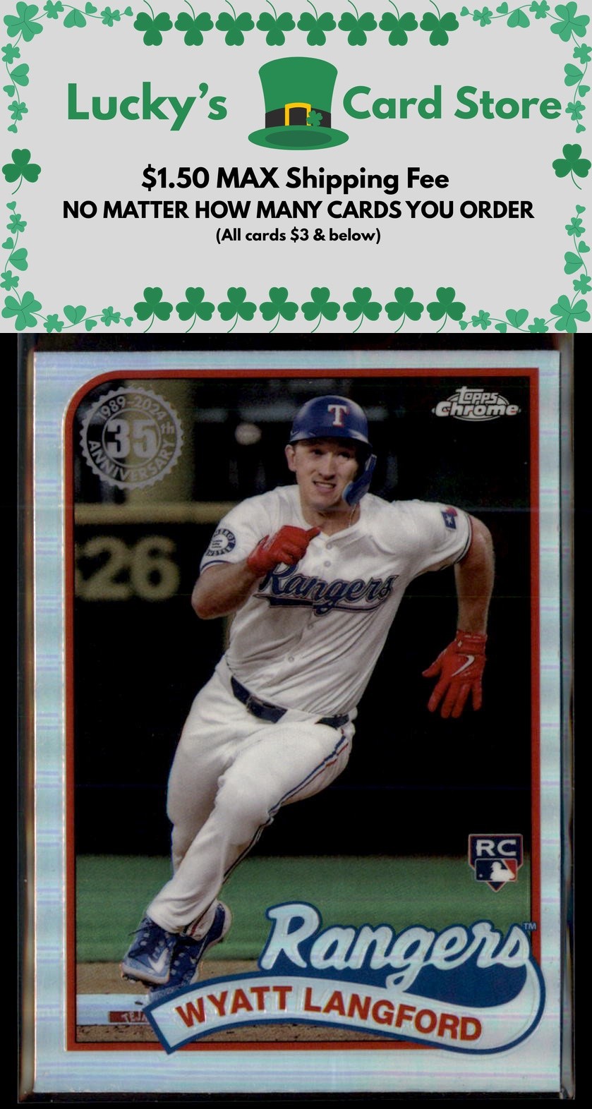 2024 Topps Chrome Update #89CU-2 Wyatt Langford 1989 35th Anniversary Rookie