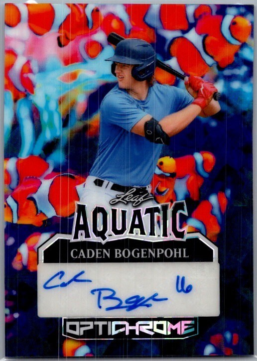 2025 Leaf Caden Bogenpohl Optichrome Baseball Aquatic 1/1 Auto