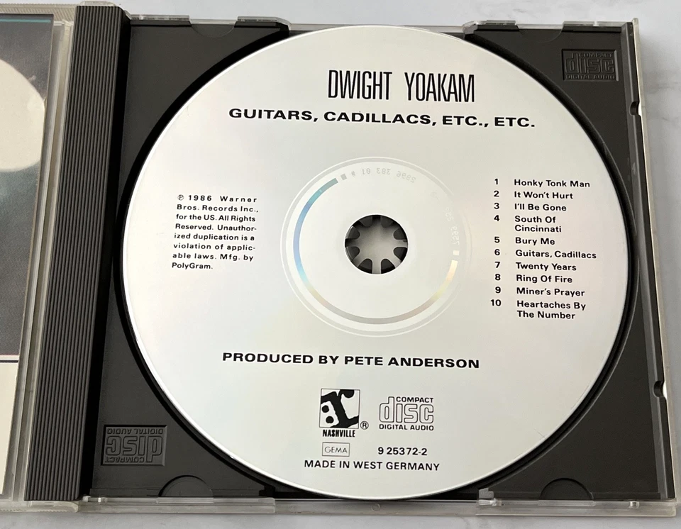 Dwight Yoakam Guitars, Cadillacs, ETC CD TARGET ERA! WEST GERMANY Reprise OOP! - Image 2 of 4