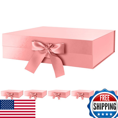 Green Bean 6 Large Gift Boxes Lids For Presents 13X9.7X3.4 Inches Rose Gold