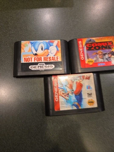 VINTAGE LOT OF (3) SEGA GENESIS GAMES SONIC EARTHWORM JIM COMIX ZONE