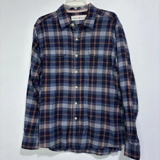The Normal Brand Men's Large Plaid Flannel Button Front Long Sleeve Shirt Cotton
