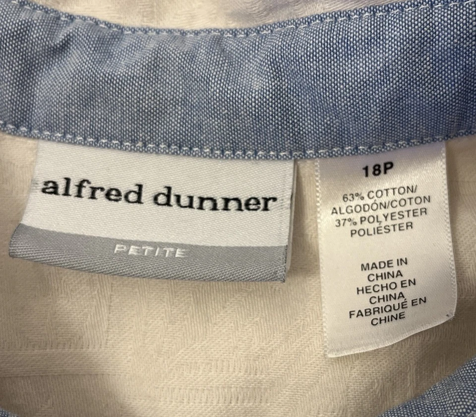 Alfred Dunner Embroidered/Beaded Floral Button Up Blouse Women's Size 18 Petite - Image 3 of 4