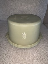 VTG Tupperware Avocado Green Cake Carrier Saver Keeper Retro Storage