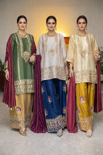 Natural Dress Salwar Kameez Ready To Wear Suits Indian Wedding 3 Piece L Party