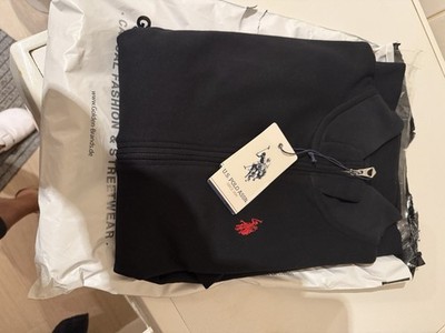 S. POLO ASSN. Herren Sweatjacke mit Stehkragen, Reißverschluss, Leichtem Futter