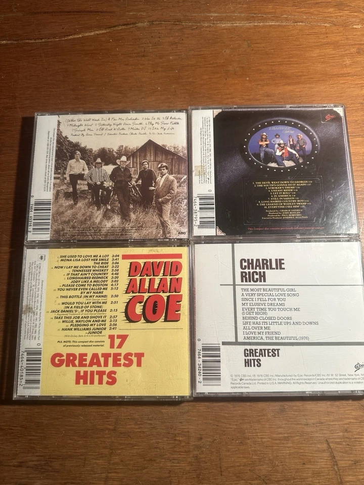 Lot Of 4 Country Classics CDs Charlie Daniel’s, David Allan Coe, & Charlie Rich - Image 2 of 4