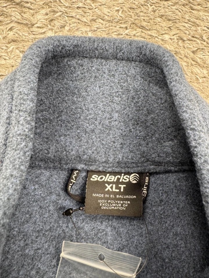 Solaris Vest Men XLT Tall Navy Blue Fleece Full Zip Mock Neck Jacket NWT - Image 3 of 4