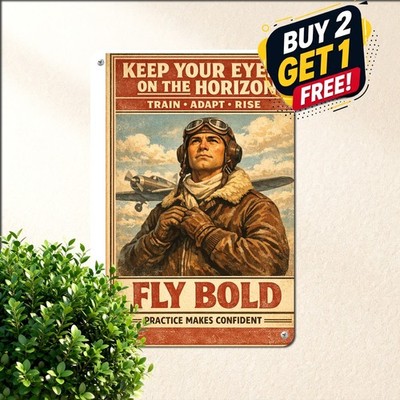 Pilot Aviation Flight School Stop Flying Age Quote Hobby Metal Tin Sign