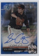 2017 Bowman Draft Chrome Pick Blue Wave Refractor 24/150 Seth Corry Auto 2a9