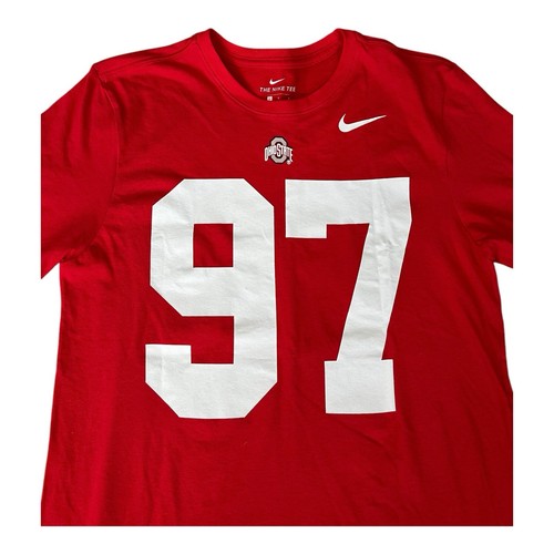 Nike Joey Bosa Ohio State Buckeyes Football T Shirt Adult Size L Red 97 NWOT - Picture 3 of 9