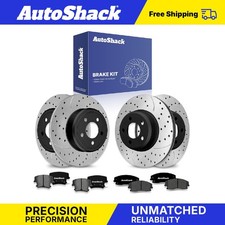 Front Rear Drilled Slotted Brake Rotors Ceramic Pads for Dodge Charger V6