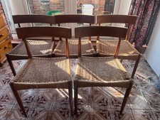 Set of 5 Vintage Danish Teak Dining Chairs by Arne Hovmand-Olsen for Mogens Kold