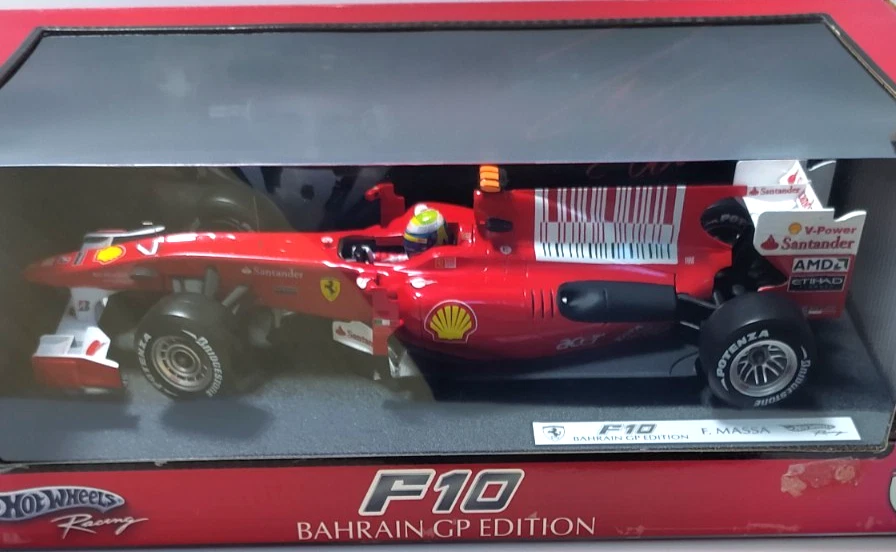 HOT WHEELS  1:18 AUTO F1  FERRARI F10  BAHRAIN GP EDITION  F. MASSA    ART T6288 - Immagine 2 di 2