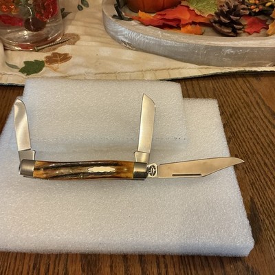 New York Knife Co.Walden 3 Blade Stag Handle Stockman Knife,excellent used cond.