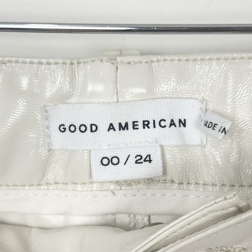 Good American Faux Leather Micro Shorts Off White Shorts Size 00/24 - Picture 4 of 7