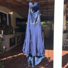 DP9- Navy Blue Dress Lined Gown Size 4 Formal Homecoming