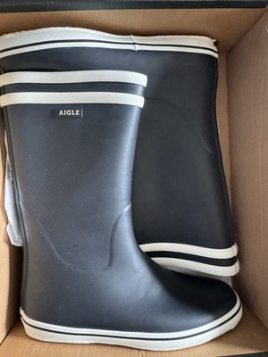 AIGLE Gummistiefel Malouine BT Gr. 39 Marine/Weiß NEU mit Etikett Original